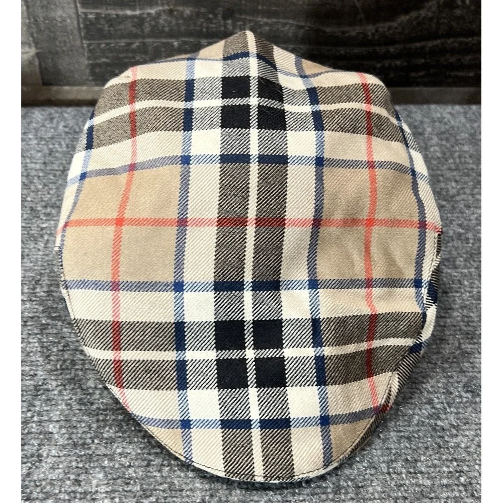 Highlander by Lochcarron Camel Tartan Barnton Flat 100% Wool Cap Scotland XL